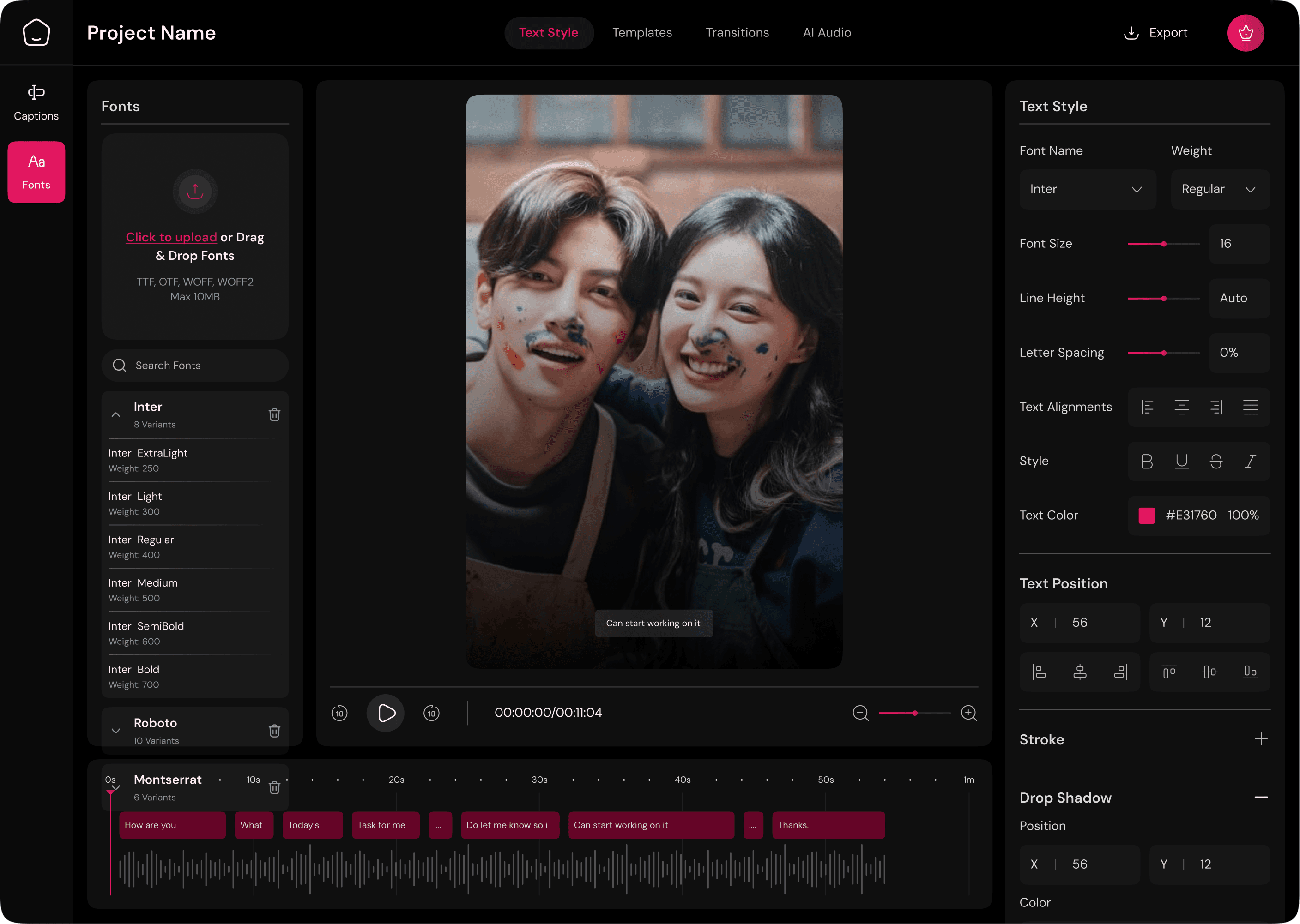 Bolti editor with video preview